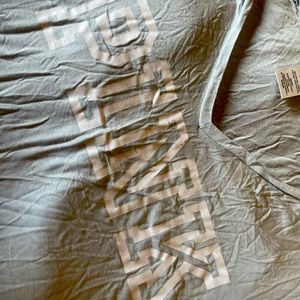 Baby Blue PINK lightweight v-neck shirt, SIZE LARGE